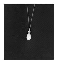 925 Ayar Ay Işığı Damla Gümüş İnci Kolye (Rodyum)