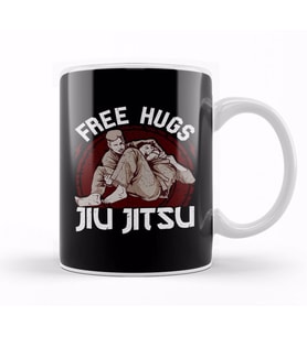 Funny Free Hugs Jiu Jitsu Pun BJJ Martial Arts Kupa Bardak Porselen
