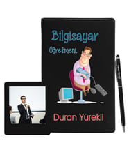 Bilgisayar Öğretmenlerine Özel Defter Kalem & Fotoğraflı İnstagram Çerçeve Hediye Seti