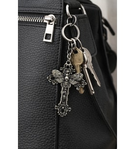 Gotik Haç Skull Detaylı Metal Anahtarlık Unisex Aksesuar