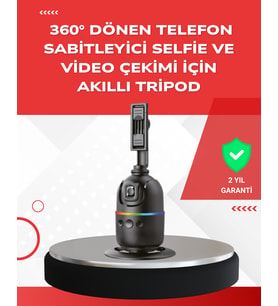 Yapay Zeka Destekli Yüz Takip Özellikli 360 Derece Dönen Masaüstü Telefon Sabitleyici