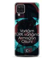 Kılıfland Samsung Galaxy A12 Kılıf Desenli Silikon Resimli Kapak Varlığım Türk Varlığına Armağan Olsun Kılıf 1425