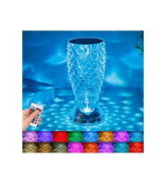 Balık Süzgeç Model USB Şarjlı Kumandalı 16Farklı Işık Modlu Masa Üstü Kristal Akrilik Led GO-53-vice 00882