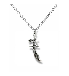 World of Warcraft Temalı Efsanevi Kılıç Figürlü Unisex Metal Kolye – 60 cm Zincirli Fantastik Takı