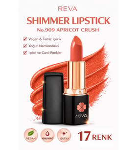 Shimmer Lipstick Apricot Crush No:909 Işıltılı Parlak Vegan Temiz Ruj