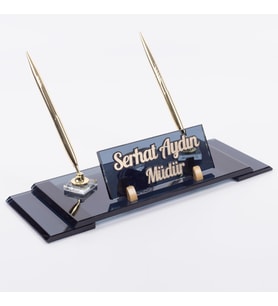 Ofistike Lord Kristal Masa İsimlik Ofis Masa İsimliği Lüks Şık Ofis Makam Hediyesi