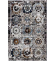 Eliana Home Baskılı, Yıkanabilir Kaymaz Taban Salon Halısı LNA0571 100x150 cm (Kahverengi)