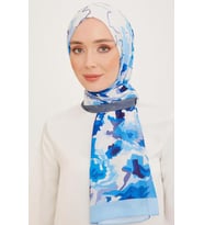 Armine Trend Şal 10001 - 12 Mavi - Gri