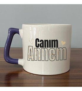 Canım Annem Baskılı Mor Kulplu D Kupa