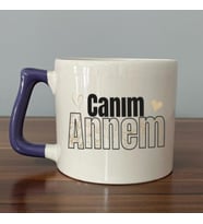 Canım Annem Baskılı Mor Kulplu D Kupa