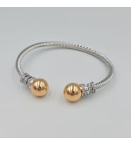 Gümüş Gold Top Detaylı Şık Tasarım Bileklik