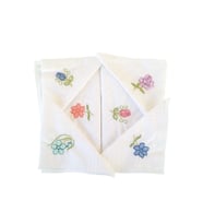 Hediyelik İşlemeli Bayan Mendili 12 Adet 28x28 cm 100 Pamuk (Çok Renkli)