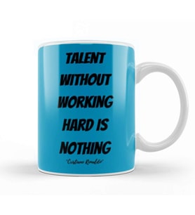 Cristiano Ronaldo Quotes Art Gift   Vintage Retro Style Kupa Bardak Porselen