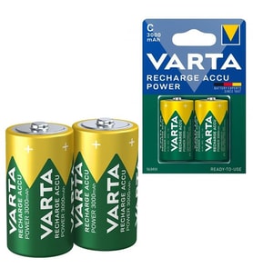 Varta HR14 3000mAh C Orta Boy 1.2 Volt Ni-Mh Şarjlı Pil 2Li Paket (Şarj Edilebilir) (4767)