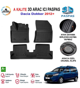 Dacia Dokker 3D Paspas Havuzlu Pro 2012 Sonrası