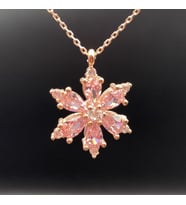Lotus Çiçeği Kolye Rose Altın Kaplama Gümüş Lotus Ççiçeği Kolye