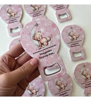 Pembe Uyuyan Ayıcık Temalı 1-2-3 Yaş Sünnet Magneti
