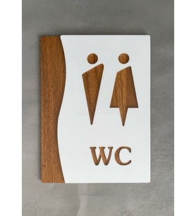 White Pearl Mdf Serisi WC Yönlendirme Levhası (Beyaz)