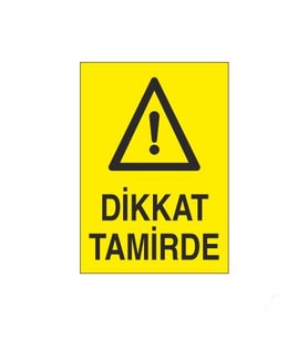 Dikkat Tamirde Uyarı Levhası 20x30cm (Karışık)