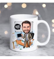 Kişiye Özel Karikatürlü Erkek Profesör Kupa Bardak