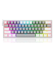 Redragon K617 FIZZ %60 Red Switch RGB Hotswap Türkçe Gri-Beyaz Mekanik Gaming Klavye