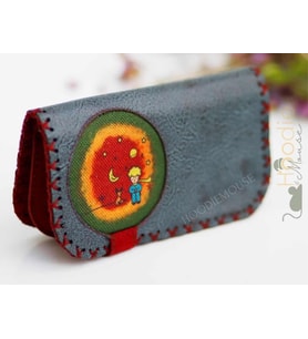 Küçük Prens Figürlü Büyük Cüzdan Etnik Bohem Retro Vintage Style - PETROL