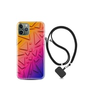 Apple Iphone 11 Pro Max Kılıf Silikon Desen Boyun Askılı Üçgenler 1635
