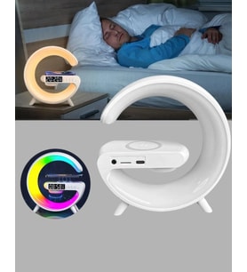 Mey İthalat® Kablosuz Şarjlı Atmosfer Lambası Bluetooth Hoparlör Akıllı Alarm Özellikli