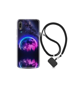 Huawei Y6 2019 Kılıf Silikon Desen Boyun Askılı Star Planet 1652