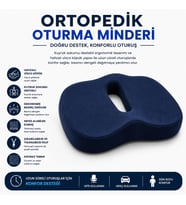Ortopedik Oturma Minderi – Hafızalı Visco Köpük Kuyruk Sokumu Destek Yastığı, Uzun Süreli Oturuşlar İçin Ergonomik Ofis ve Araç Koltuğu Minderi