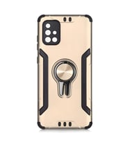 Galaxy A71 Kılıf Stand Olma Özellikli Araç Tutuculu Ko ko Kılıf (Gold)