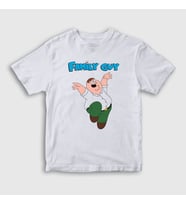 Presmono Unisex Çocuk Beyaz Peter Griffin Family Guy T-Shirt 300722tt