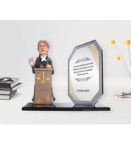 BK Gift Kişiye Özel Kadın Avukat Biblo (Beyaz)