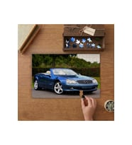 Üstü Açık Mavi Spor Araba Tasarımı 240 parça Ahşap Puzzle Ahşap Kutuda MP02094