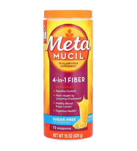 Meta Mucil 4 in 1 Sugar Free Fiber Portakal Aromalı Şekersiz 425 gr