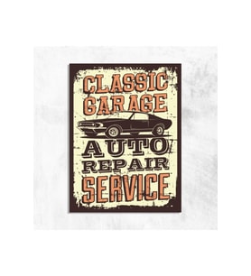 Classic Garage Retro Vintage Ahşap Mdf Tablo
