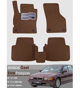 BMW 7 SERİSİ E38 LONG (1994-2002) Uyumlu EVA Paspas Tam Set–Araca Özel,Su Geçirmez