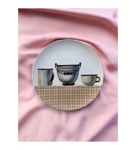 Hazeran Doğal Rafya Bohem Rattan Duvar Tabağı Bahçe Balkon Mutfak Salon Duvar Süsü No:109