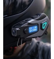 Kask İçi Bluetooth Kulaklık Kamera ve Fener Özellikli Su Geçirmez Dayanıklı Tasarım