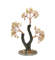 Sitrin Taşı El Yapımı 8x17cm Doğal Taş Dekoratif Hayat Ağacı