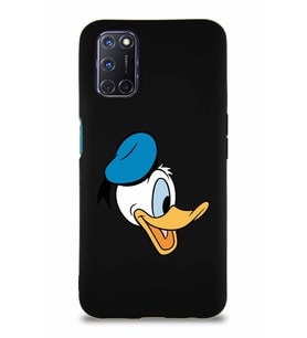 Oppo A72 Soft Premier Kapak Donald Duck-F Tasarımlı Silikon Kılıf - Siyah (Şeffaf)