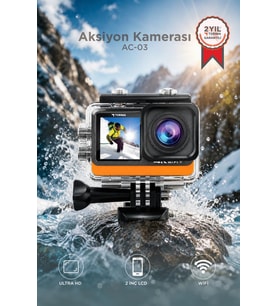 Torima Aksiyon Kamerası Ultra Hd Wifi 4K Su Geçirmez Kamera AC03 Siyah