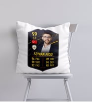 BK Gift Kişiye Özel Futbolcu Kartı Tasarımlı Kırlent Yastık-7