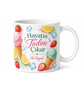 Buzcu Dondurmacı Limonlu Çilekli Serinleten Yaz Ferahlığı Kupa Bardak Hediye