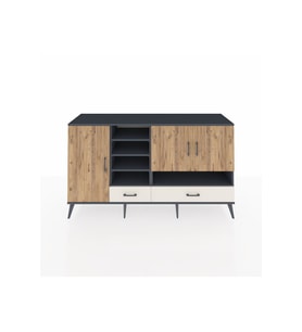 Kronos Konsol 8 Raflı 2 Çekmeceli 3 Kapaklı 176x59x99 Antrasit-Çam/Aytaşı