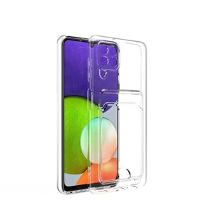 Lexroo Galaxy M12 Kılıf Kartlıklı Şeffaf Setra Clear Silikon Kılıf - Renksiz