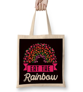 Eat Rainbow Vegan Vegetarian Veganism Vegetarianism Veggie Bez Çanta Uzun Saplı