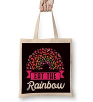 Eat Rainbow Vegan Vegetarian Veganism Vegetarianism Veggie Bez Çanta Uzun Saplı