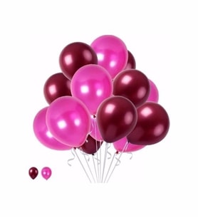 Bordo - Fuşya Balon 10 Adet ( Balonlar Sönüktür)