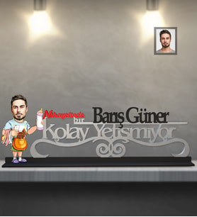 Kişiye Özel Babalar Günü Baba Karikatürlü Kolay Yetişmiyor Ahşap Biblo Model-4